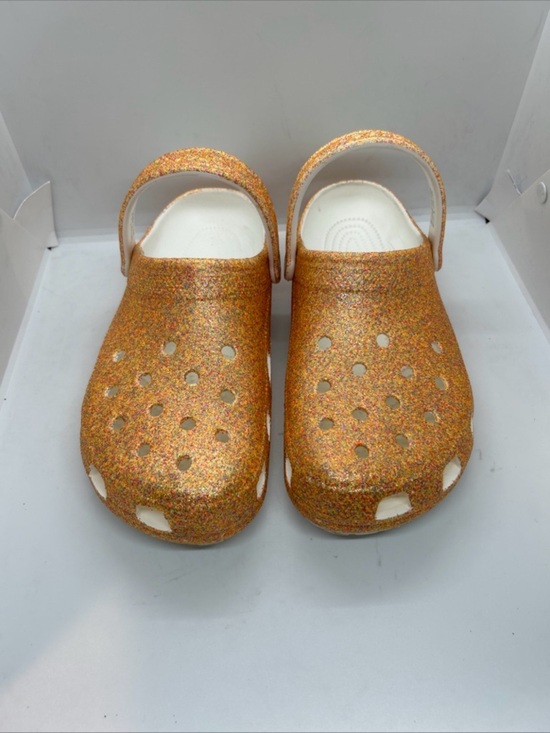 CROCS Men’s CLASSIC GLITTER ORANGE SORBET ? CLOGS SANDALS SHOES Sz 11